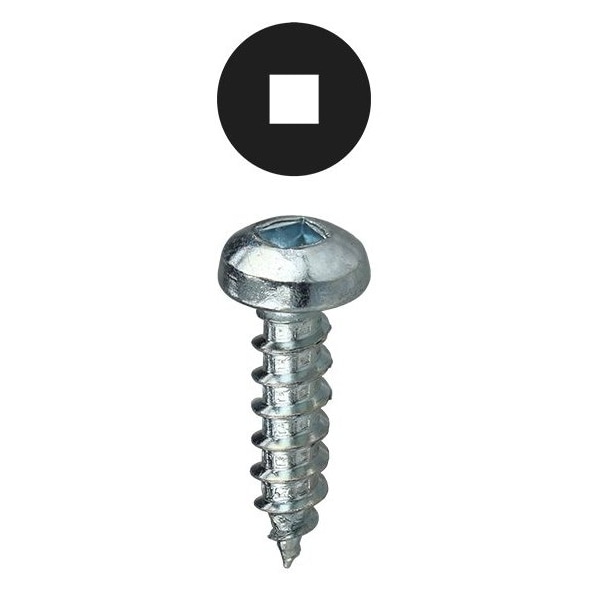 Dottie Sheet Metal Screw Kit, Zinc Plated Finish, Carbon Steel, Pan Head Square Drive 6TR - main